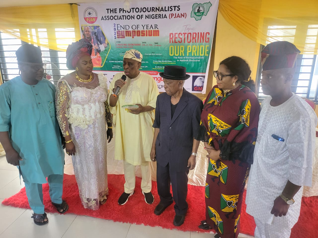 Dr.(Mrs)Abimbola Oyetunde, NUJ Deputy President joined by Aremo Olusegun 0soba, former Governor...