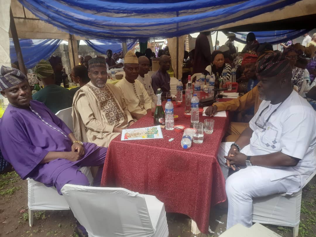 NUJ President,  Comrade Alhassan Yahaya, NUJ Chairman, Lagos State Council, Mr. Adeleye Ajayi, Tunde Olalere,  Secretary and some members of the Council at the burial reception of late Rev.Ap.Prt. Philips Ayinde Olubodun Dada ( Father of NUJ National Fina