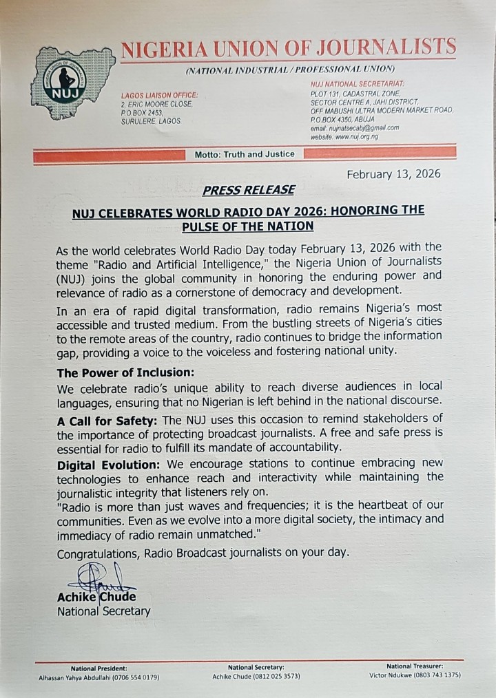 NUJ Celebrates World Radio Day 2026: Honoring the Pulse of the Nation