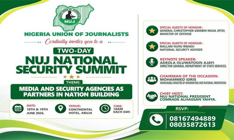 INSECURITY: NUJ CONVENES NATIONAL SECURITY SUMMIT IN ABUJA